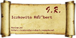 Iczkovits Róbert névjegykártya